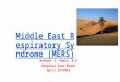middle east respiratory virus syndrome