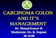Carcinoma Colon And Management