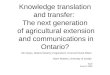 Knowledge Translation and Transfer