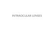 Intraocular lenses