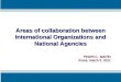 Areas of collaboration between International Organizations and National Agencies