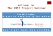 The 2012 Project: A Year of Opportunity for Women -- March Webinar