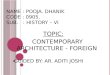 CONTEMPORARY ARCHITECTURE - FOREIGN