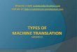 Types of machine translation