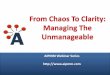 AIPMM talk - chaos to clarity: managing the unmanageable, ron lichty, 12.7.12