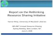 Report on the Rethinking Resource Sharing Initiative