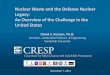 (NuClean) Nuclear Waste and the Defense Nuclear Legacy: an Overview of the Challenge in the United States