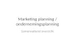 Marketing planning / ondernemingsplanning Samenvattend overzicht