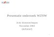 1 Presentatie onderzoek WZSW Actie dienstencheques November 2004 (definitief)