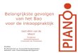 Belangrijkste gevolgen van het Bao voor de inkooppraktijk PIANOo Professioneel en Innovatief Aanbesteden, Netwerk voor Overheidsopdrachtgevers Gert-Wim
