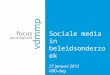 Gebruik sociale media in (beleids)onderzoek