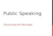 Chapter 13 Public speaking-Structuring the message