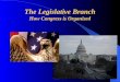 The Legislative Branch - How Congress is Organized