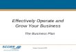 Operate and Grow Business - Business Plan