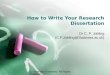 How To Write Your Research Dissertation