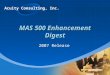 Mas 500 Enhancement Digest