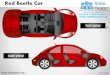 Red beetle car vehicle transportation side view powerpoint ppt slides