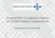 InstantGMP Compliance Series - Complaints and Recalls