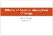 Effects of food on absorption of drugs