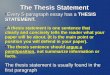 Thesis Statement: Five Paragraph Essay