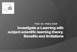 Investigate E-Learning with Subject-Scientific Learning Theory. Benefits and Limitations