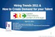 Hiring Trends 2011 and How to Create Demand for your Talent