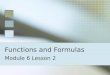 Formulas and functions