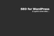SEO Recommendations for WordPress