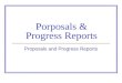 Proposals & Progress Reports