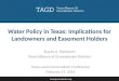 Water Policy in Texas: Implications for Landowners and Easement Holders, Stacey Steinbach, TAGD