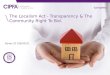 The Localism Act - Transparency & The Community Right To Challenge