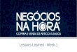Lessons Learned Week #1, Energia de Portugal 2014- Negócios na hora