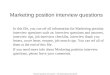 Marketing position interview questions