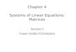 Systems of linear equations; matrices