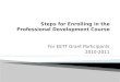 Steps for enrolling in the professional development course