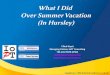 What I did on my summer vacation (in Hursley)