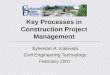 Key Processes in Construction Process Management