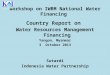 Water Resources Management Financing in Indonesia