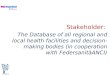 Stakeholder:  The Database of all regional and local health facilities and decision-making bodies (in cooperation with Federsanità ANCI)