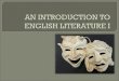 An introduction to english literature i