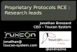 [Ruxcon Monthly Sydney 2011] Proprietary Protocols Reverse Engineering : Research leads