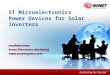Avnet Electronics Marketing and STMicro Power Devices for Solar Inverters
