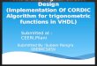 VHDL and Cordic Algorithim