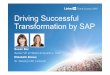 LinkedIn Talent Connect Europe 2012: Driving Successful Transformation by SAP