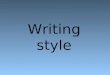 Writing style
