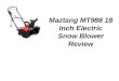 Maztang mt988 18 inch electric snow blower review