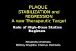 High dose statins in plaque stabilization