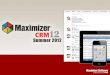 Introduction to Maximizer CRM 12 Summer 2012