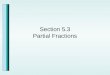 5 3 Partial Fractions