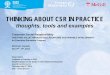 THINKING ABOUT CSR IN PRACTICE: thoughts, tools and examples – Lecture to McGill Executive Education Program on CSR